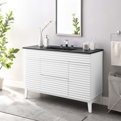 Modway furniture Render 48" Bathroom  Vanity with Black Basin Included - EEI-5381-WAL-BLK