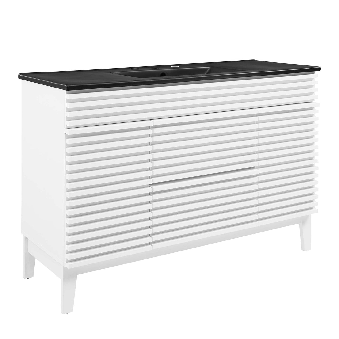 Modway furniture Render 48" Bathroom  Vanity with Black Basin Included - EEI-5381-WAL-BLK