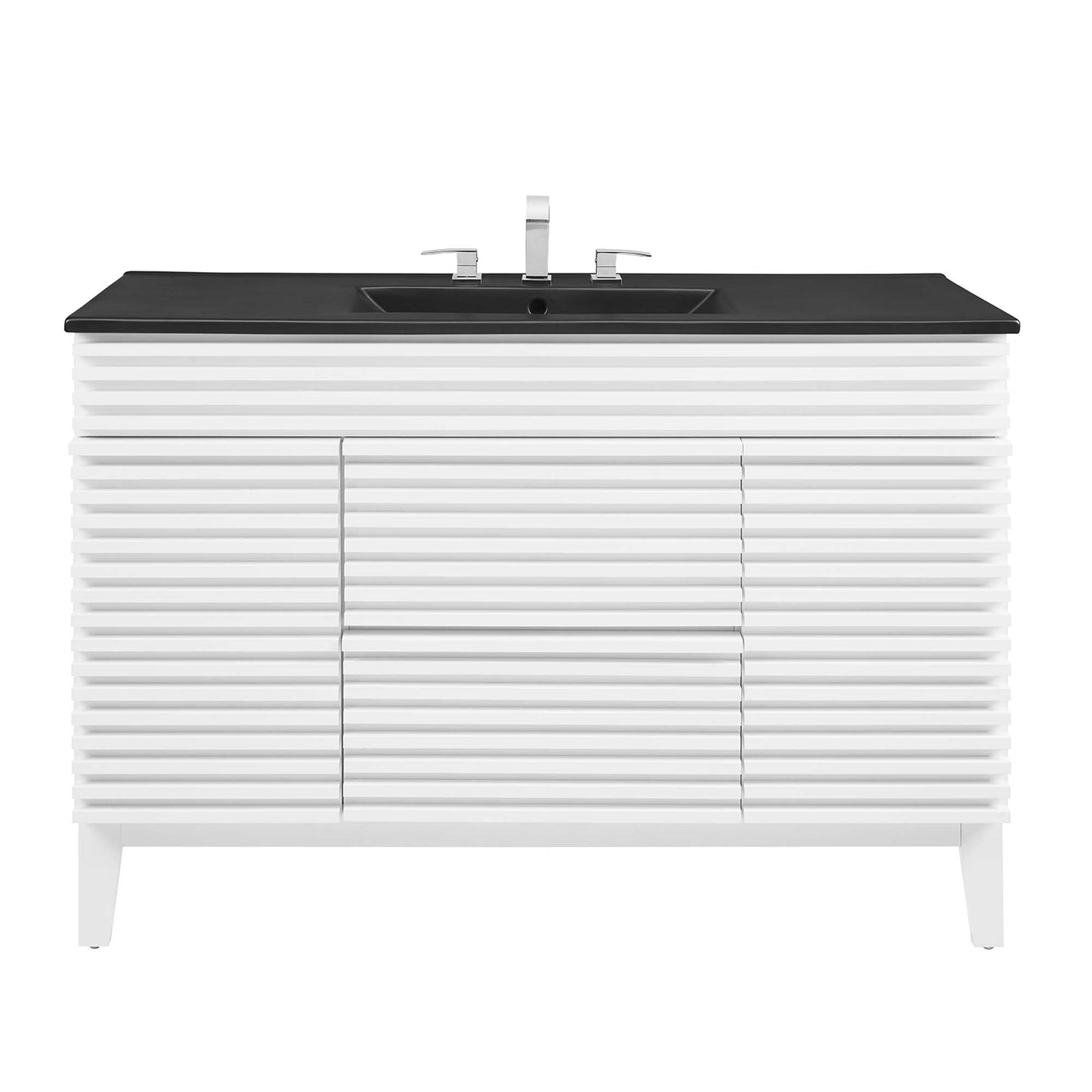 Modway furniture Render 48" Bathroom  Vanity with Black Basin Included - EEI-5381-WAL-BLK
