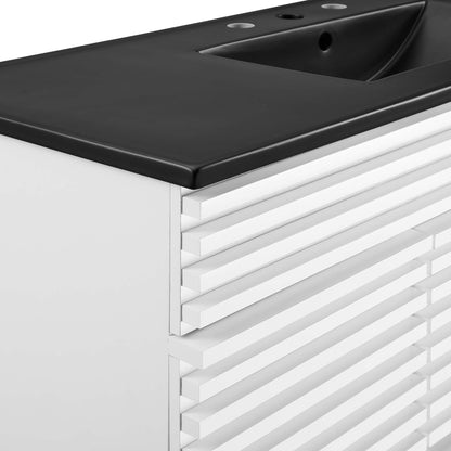 Modway furniture Render 48" Bathroom  Vanity with Black Basin Included - EEI-5381-WAL-BLK