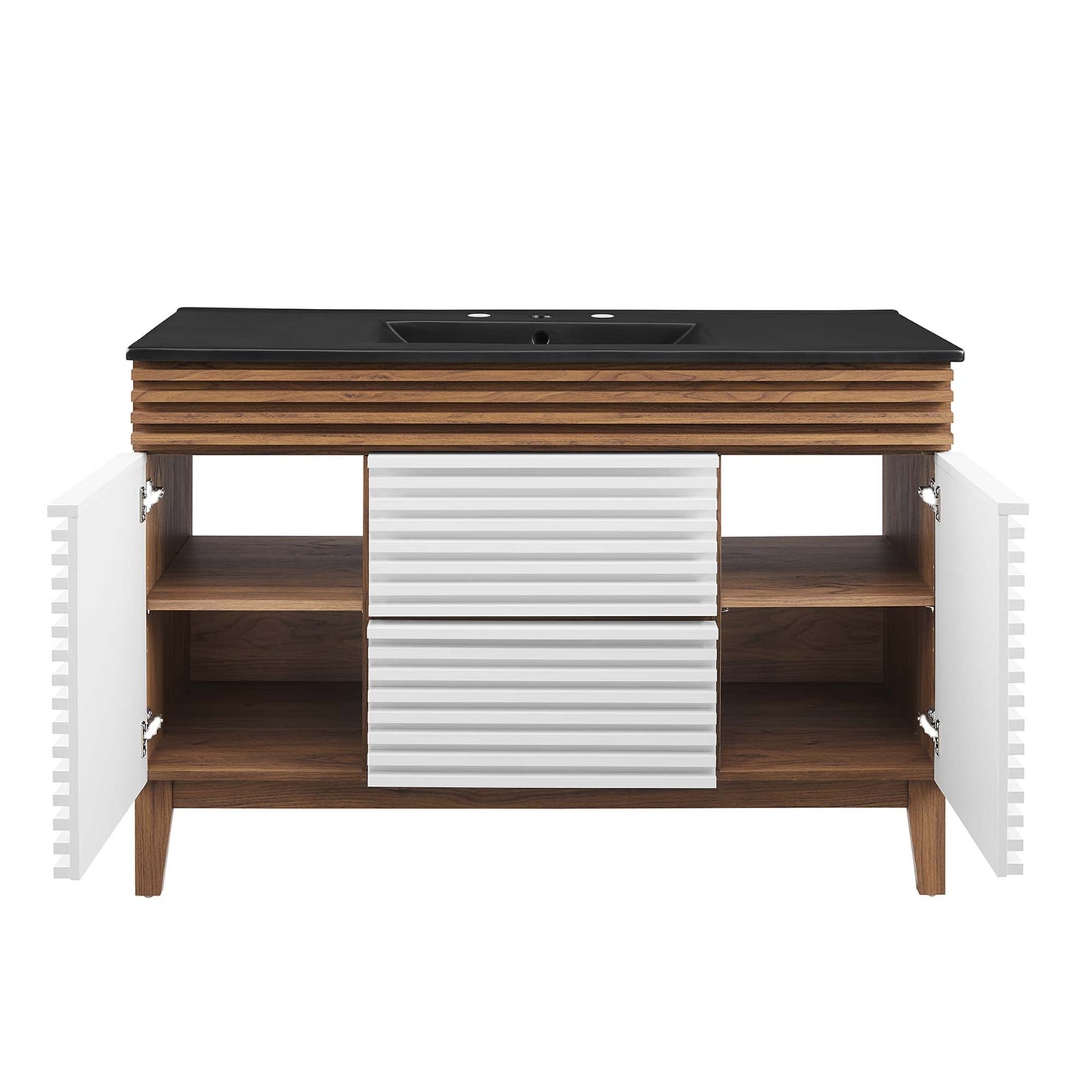 Modway furniture Render 48" Bathroom  Vanity with Black Basin Included - EEI-5381-WAL-BLK