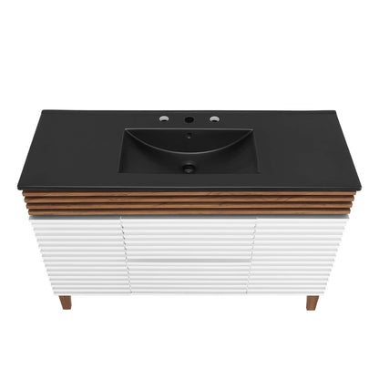 Modway furniture Render 48" Bathroom  Vanity with Black Basin Included - EEI-5381-WAL-BLK