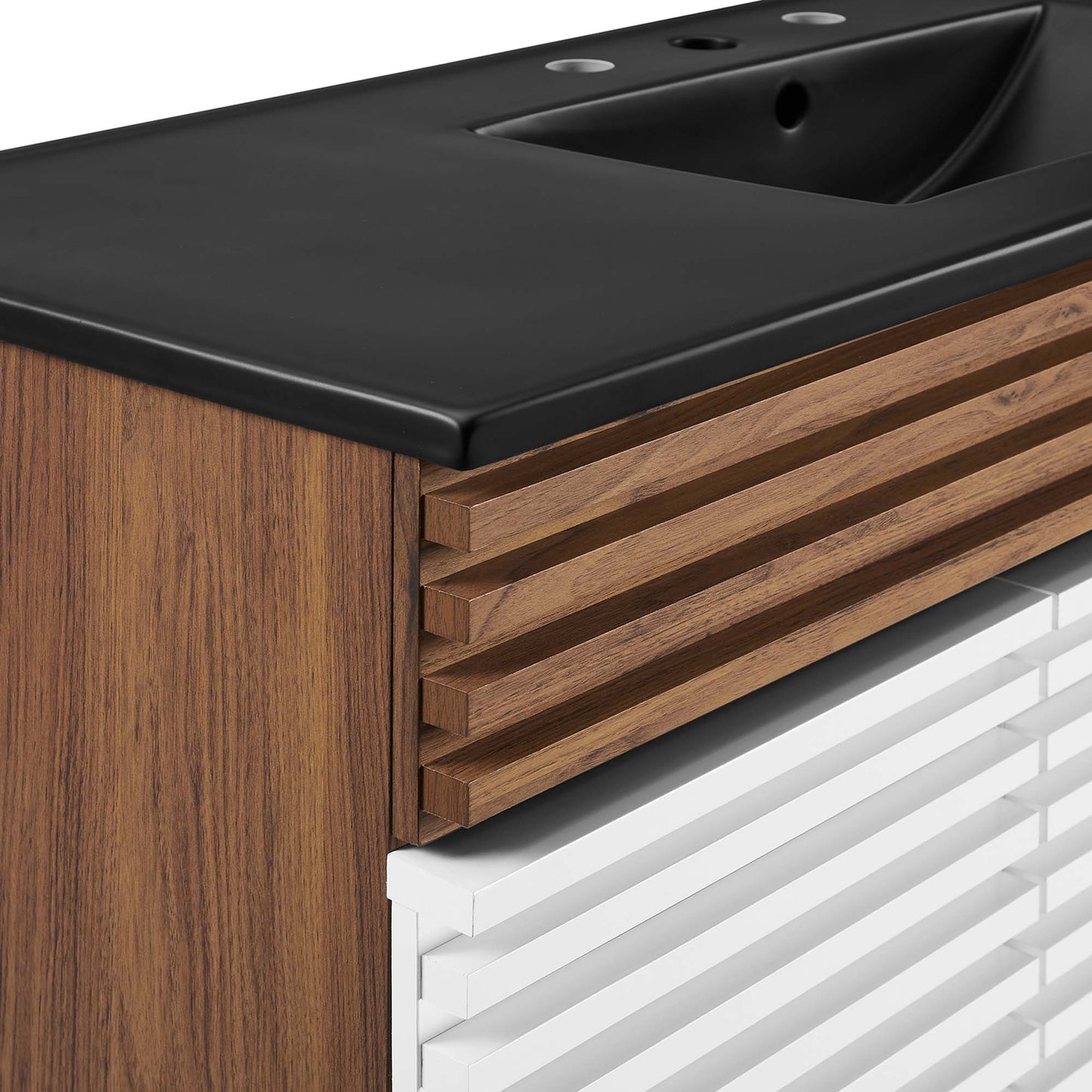 Modway furniture Render 48" Bathroom  Vanity with Black Basin Included - EEI-5381-WAL-BLK