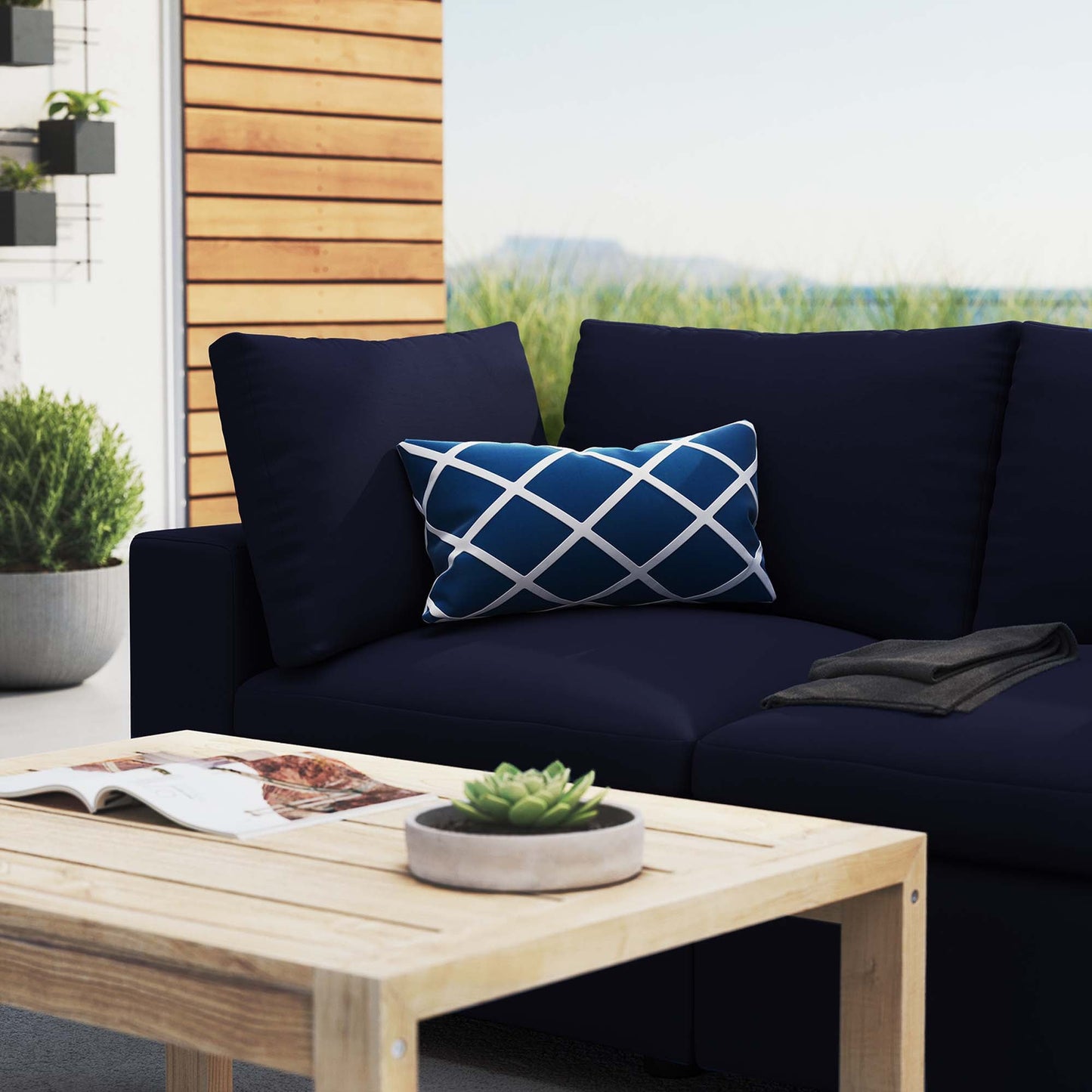 Modway Furniture Commix Sunbrella Outdoor Patio Loveseat Outdoor Patio Sectional by Modway - EEI-5577-NAV