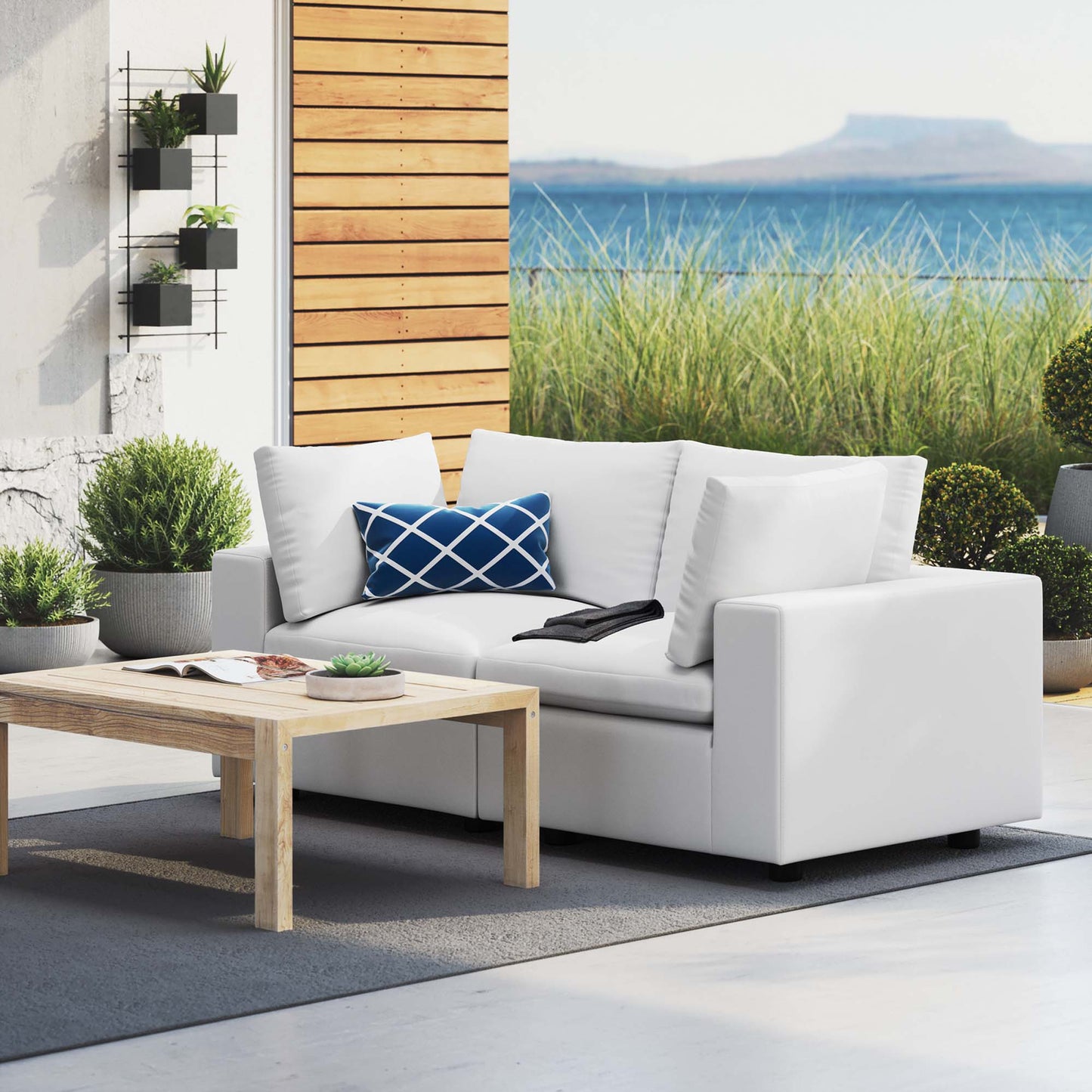 Modway Furniture Commix Sunbrella Outdoor Patio Loveseat Outdoor Patio Sectional by Modway - EEI-5577-NAV