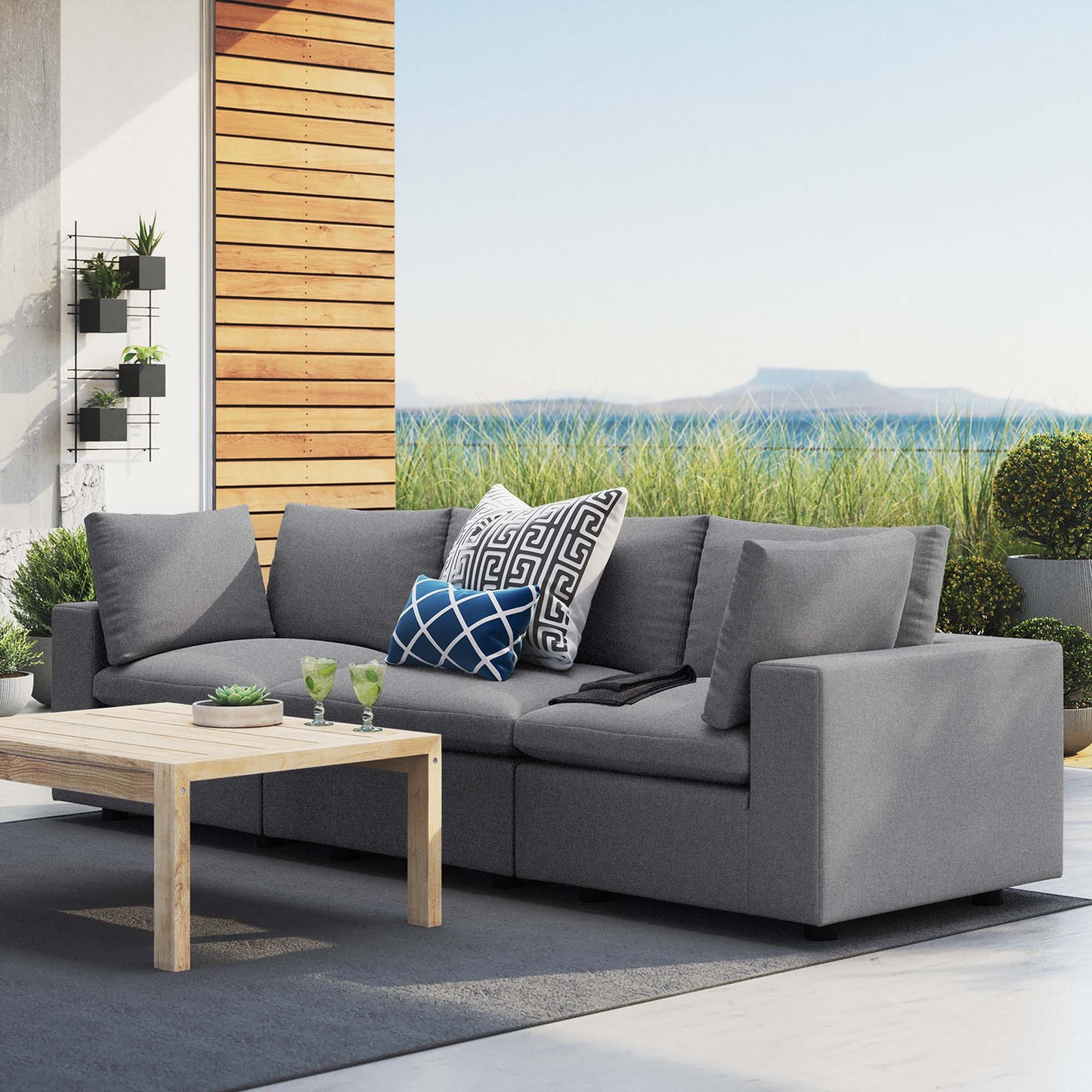 Modway Furniture Commix Sunbrella Outdoor Patio Sofa by Modway - EEI-5579-WHI