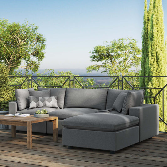 Modway Furniture Commix 4-Piece Outdoor Patio Sectional Sofa by Modway - EEI-5580-CHA
