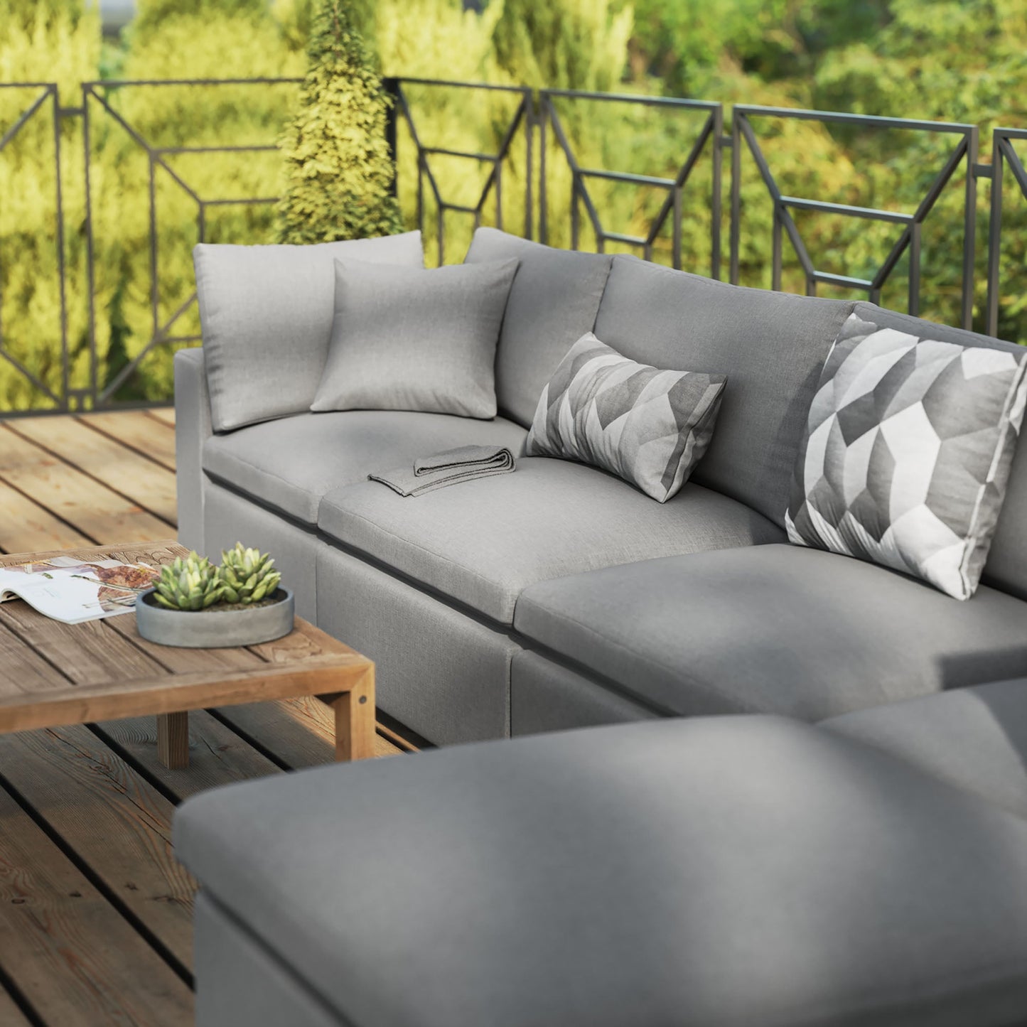 Modway Furniture Commix 5-Piece Outdoor Patio Sectional Sofa by Modway – EEI-5583-CHA