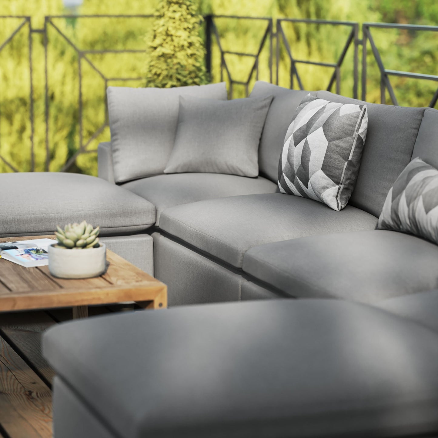 Modway Furniture Commix 6-Piece Outdoor Patio Sectional Sofa by Modway - EEI-5585-CHA