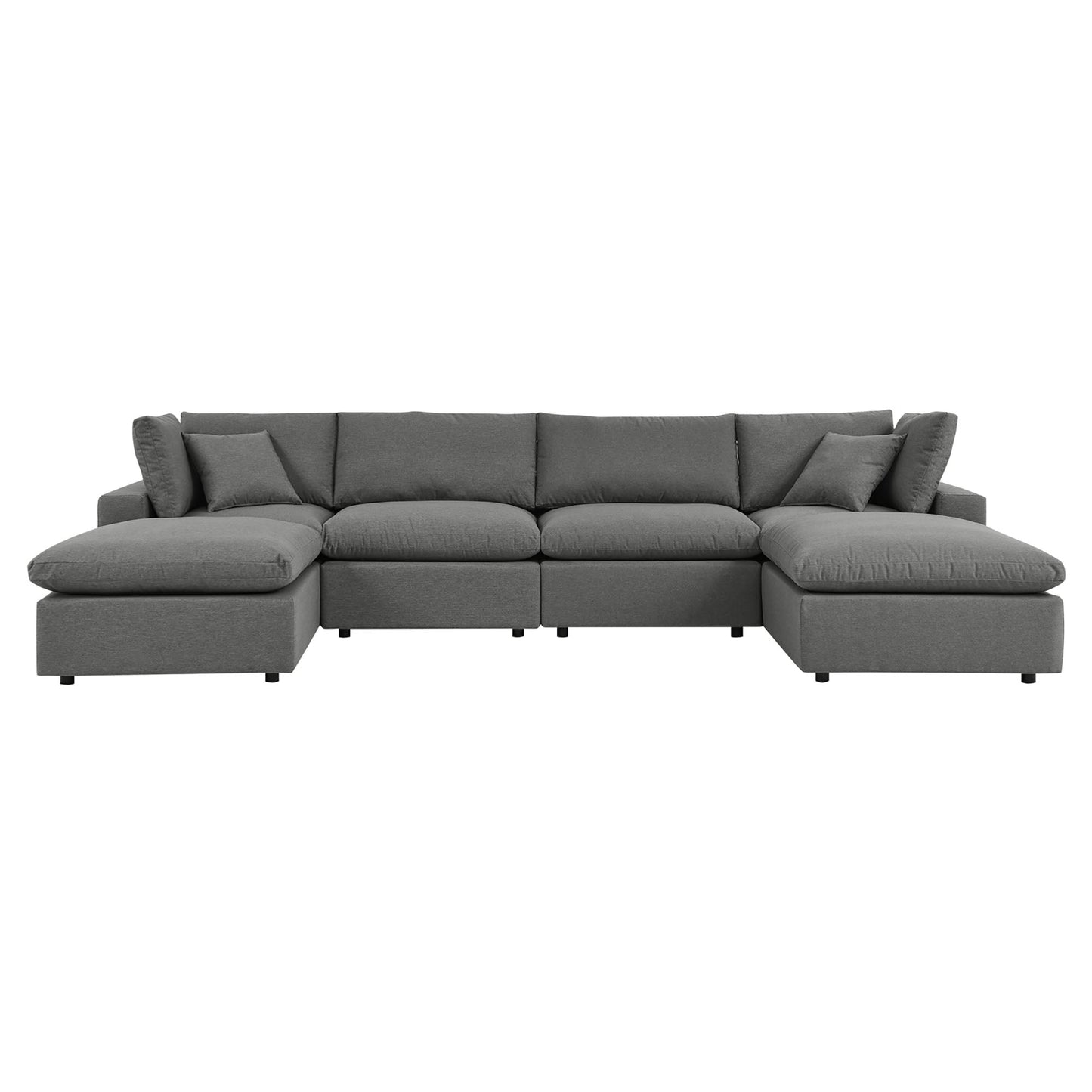 Modway Furniture Commix 6-Piece Outdoor Patio Sectional Sofa by Modway - EEI-5585-CHA