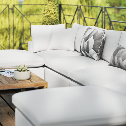 Modway Furniture Commix 6-Piece Outdoor Patio Sectional Sofa by Modway - EEI-5585-CHA
