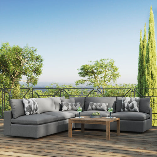 Modway Furniture Commix 5-Piece Outdoor Patio Sectional Sofa by Modway – EEI-5587-CHA
