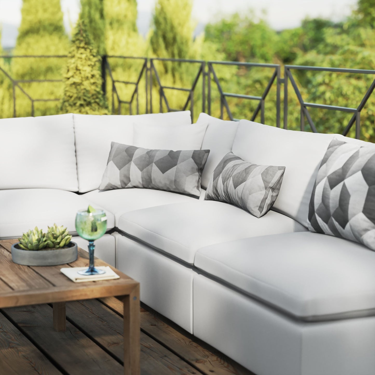 Modway Furniture Commix 5-Piece Outdoor Patio Sectional Sofa by Modway – EEI-5587-CHA