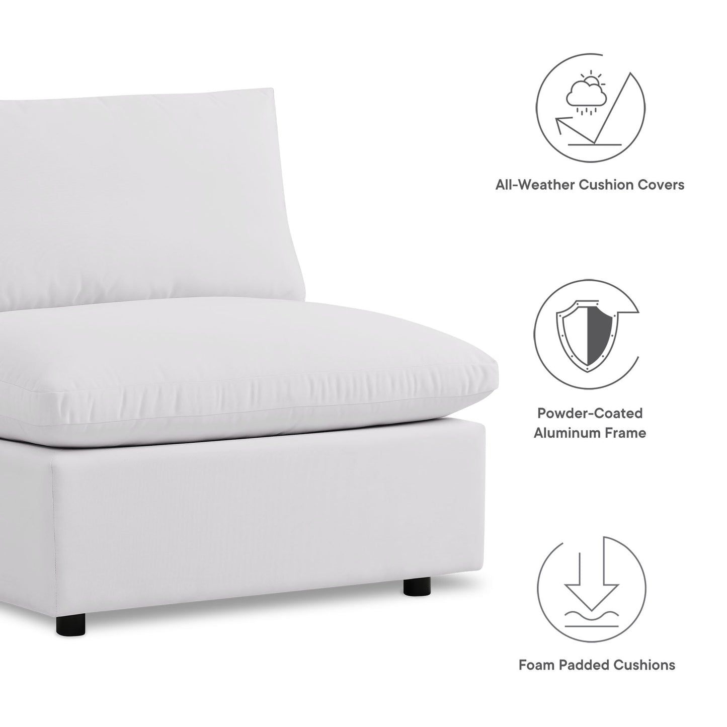 Modway Furniture Commix 5-Piece Outdoor Patio Sectional Sofa by Modway – EEI-5587-CHA