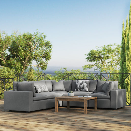 Modway Furniture Commix 5-Piece Outdoor Patio Sectional Sofa by Modway – EEI-5589-CHA