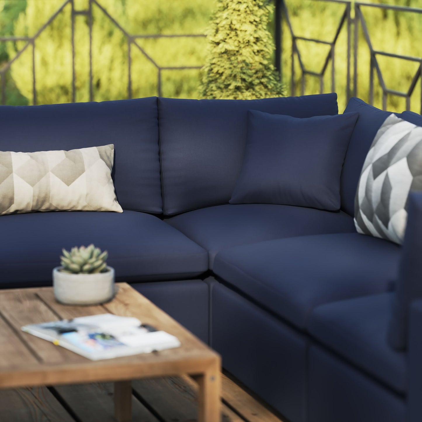 Modway Furniture Commix 5-Piece Outdoor Patio Sectional Sofa by Modway – EEI-5589-CHA