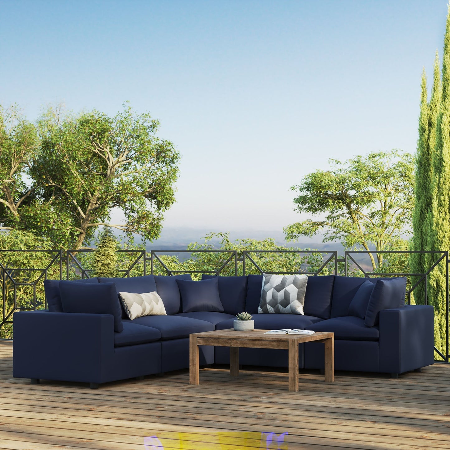 Modway Furniture Commix 5-Piece Outdoor Patio Sectional Sofa by Modway – EEI-5589-CHA