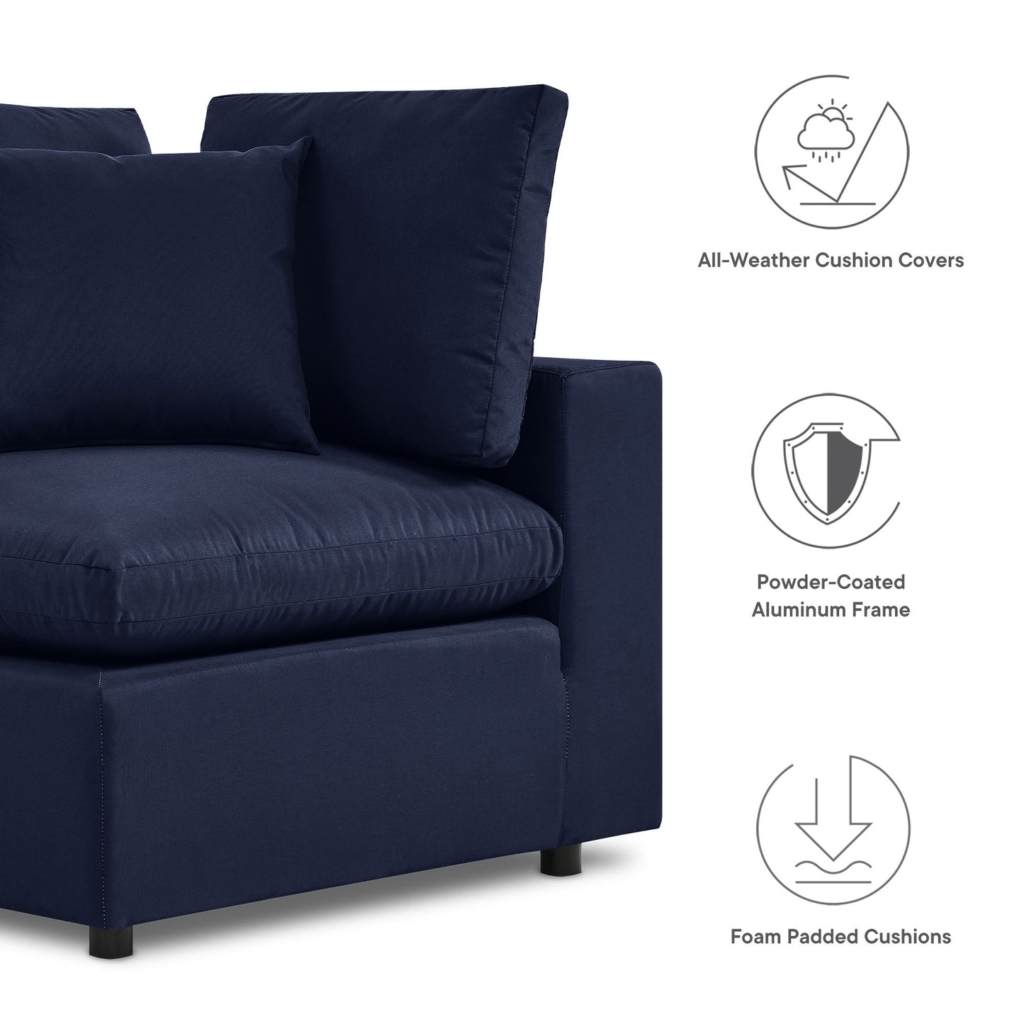 Modway Furniture Commix 5-Piece Outdoor Patio Sectional Sofa by Modway – EEI-5589-CHA
