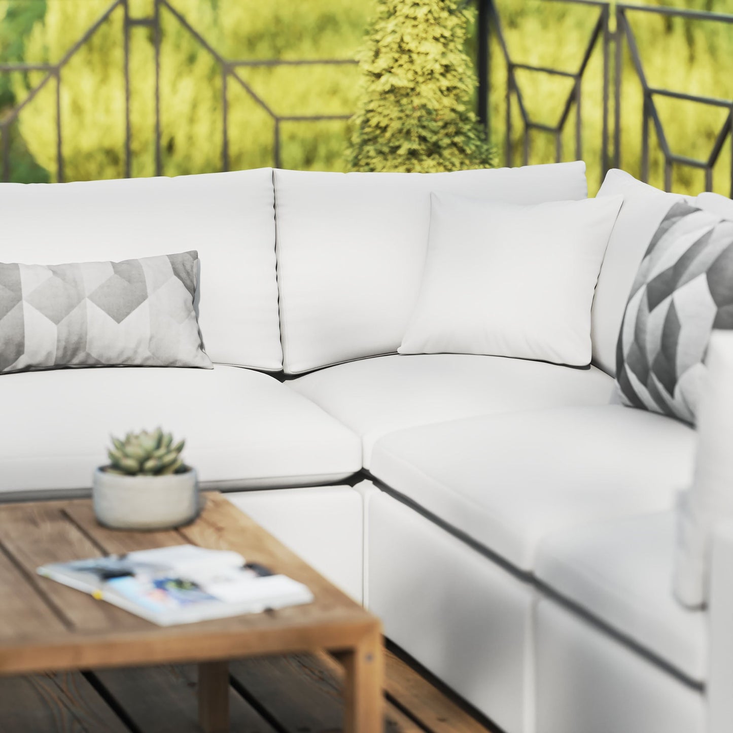 Modway Furniture Commix 5-Piece Outdoor Patio Sectional Sofa by Modway – EEI-5589-CHA