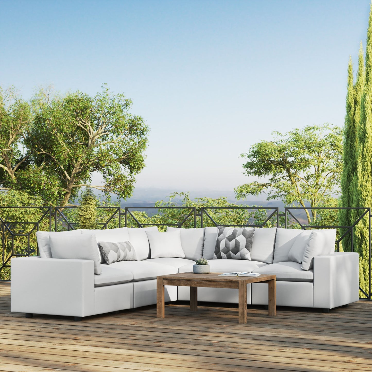 Modway Furniture Commix 5-Piece Outdoor Patio Sectional Sofa by Modway – EEI-5589-CHA