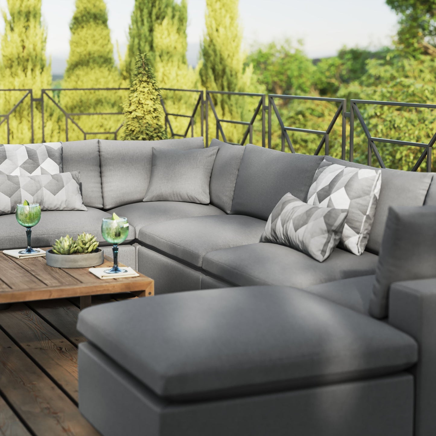 Modway Furniture Commix 7-Piece Outdoor Patio Sectional Sofa by Modway - EEI-5591-CHA
