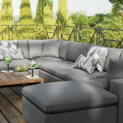 Modway Furniture Commix 7-Piece Outdoor Patio Sectional Sofa by Modway - EEI-5591-CHA