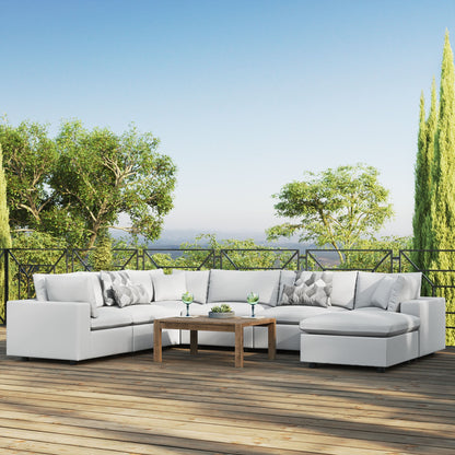 Modway Furniture Commix 7-Piece Outdoor Patio Sectional Sofa by Modway - EEI-5591-CHA