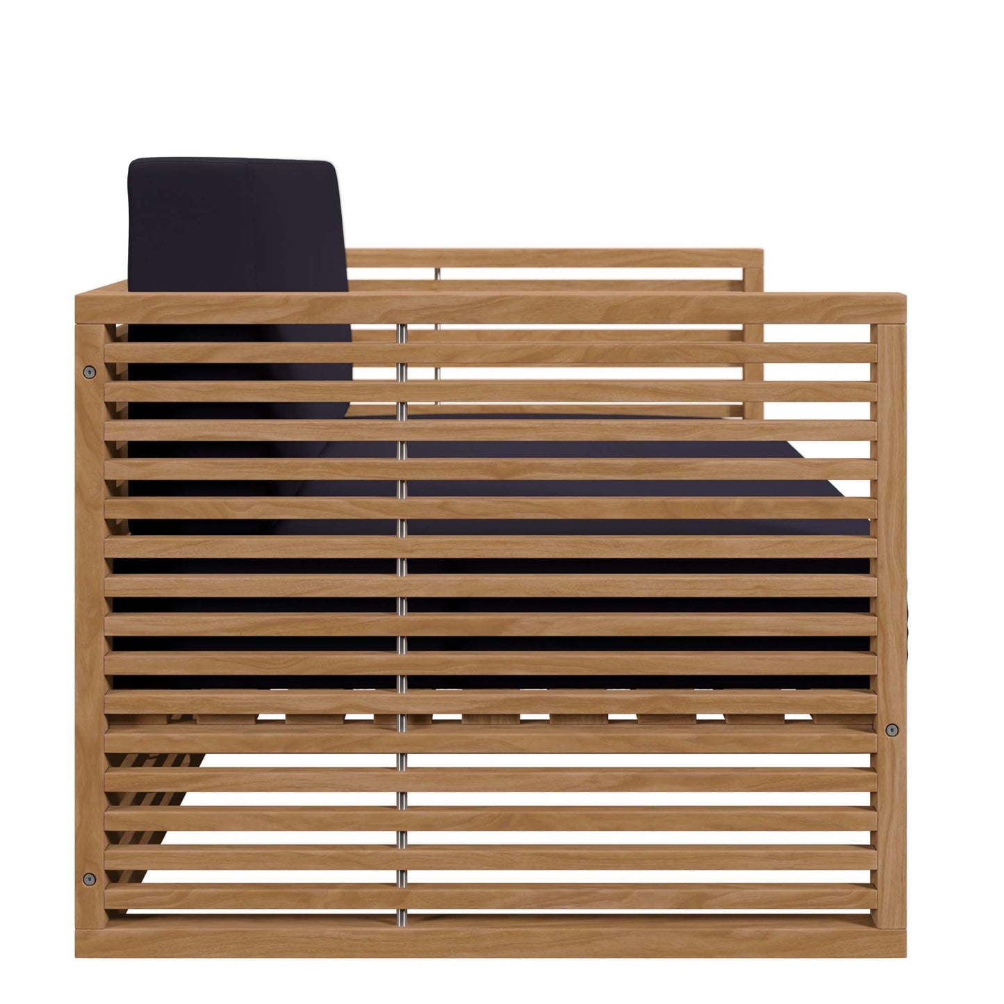 Modway Furniture Carlsbad Teak Wood Outdoor Patio Loveseat - EEI-5605-NAT-GRY