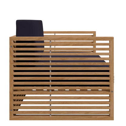 Modway Furniture Carlsbad Teak Wood Outdoor Patio Loveseat - EEI-5605-NAT-GRY