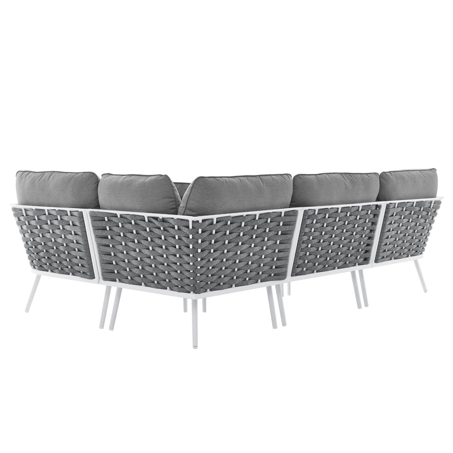 Modway Furniture Stance Outdoor Patio Aluminum Large Sectional Sofa by Modway - EEI-5753-WHI-GRY