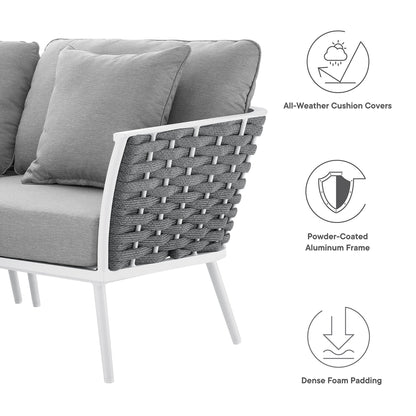 Modway Furniture Stance Outdoor Patio Aluminum Large Sectional Sofa by Modway - EEI-5753-WHI-GRY