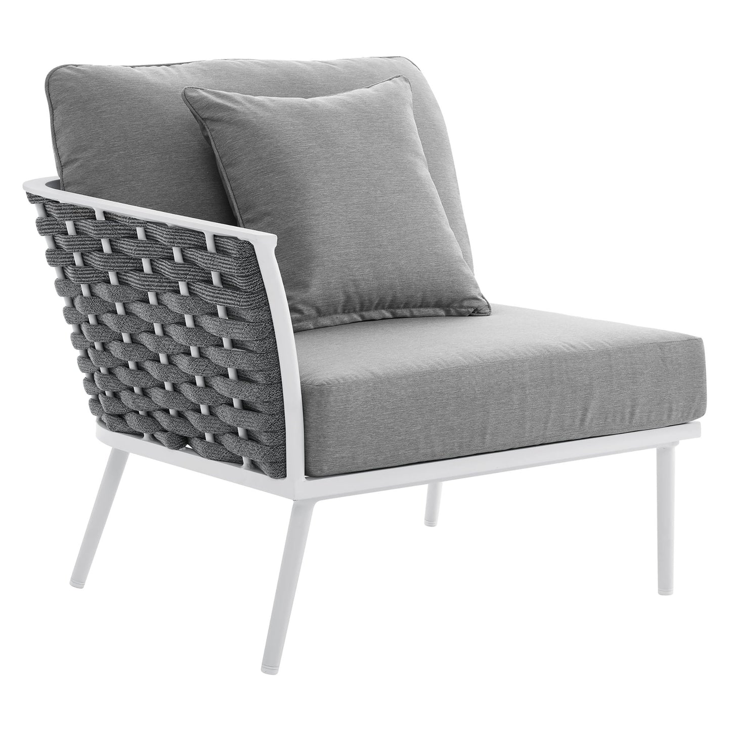 Modway Furniture Stance Outdoor Patio Aluminum Large Sectional Sofa by Modway - EEI-5753-WHI-GRY