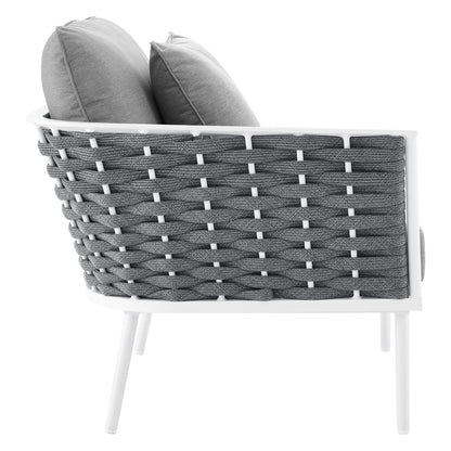 Modway Furniture Stance Outdoor Patio Aluminum Large Sectional Sofa by Modway - EEI-5753-WHI-GRY
