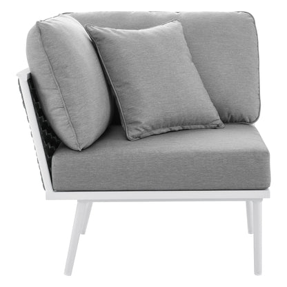 Modway Furniture Stance Outdoor Patio Aluminum Large Sectional Sofa by Modway - EEI-5753-WHI-GRY