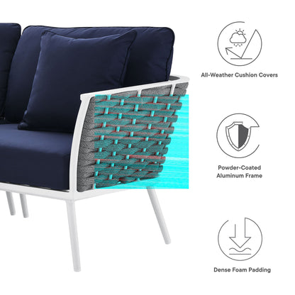 Modway Furniture Stance Outdoor Patio Aluminum Large Sectional Sofa by Modway - EEI-5753-WHI-GRY