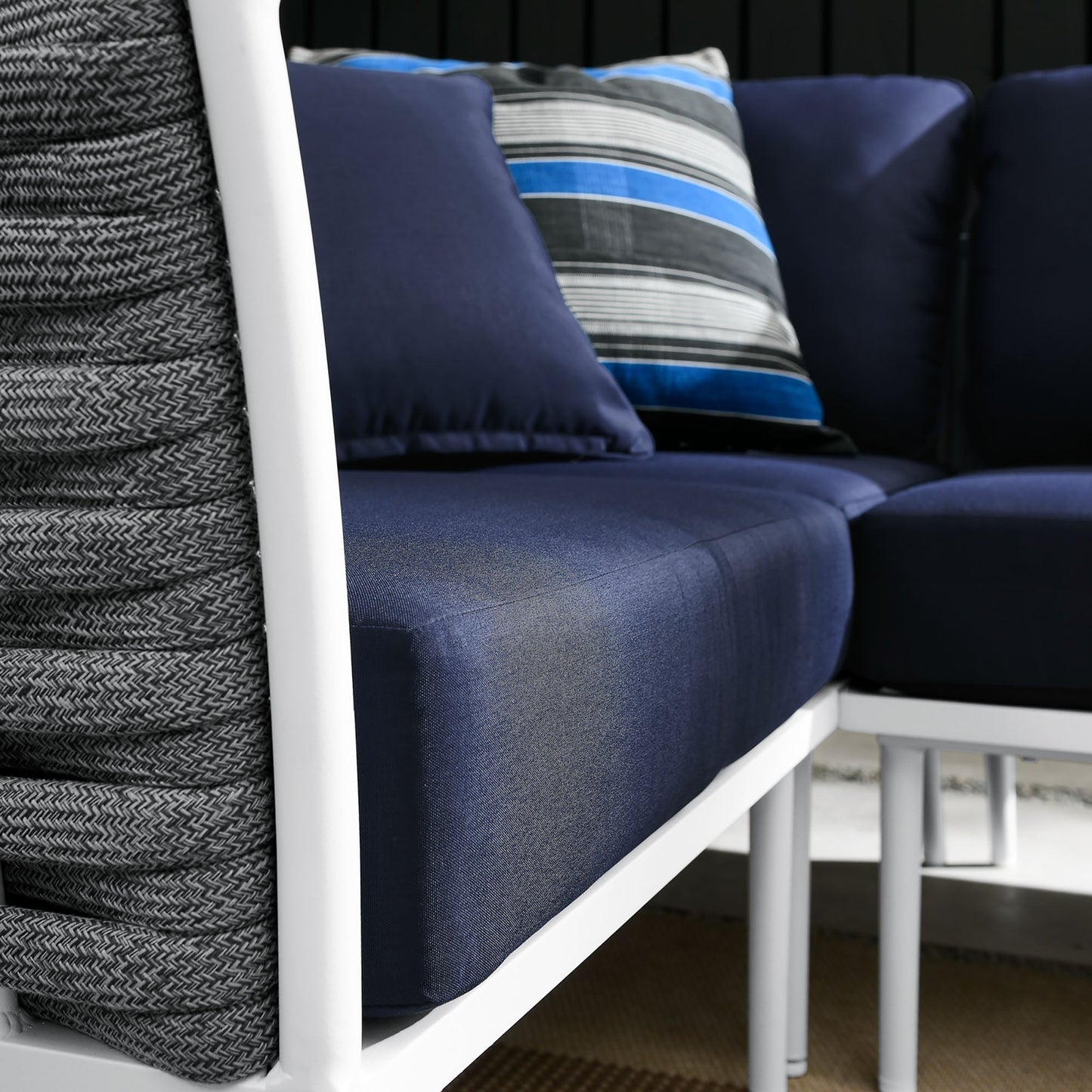 Modway Furniture Stance Outdoor Patio Aluminum Large Sectional Sofa by Modway - EEI-5753-WHI-GRY
