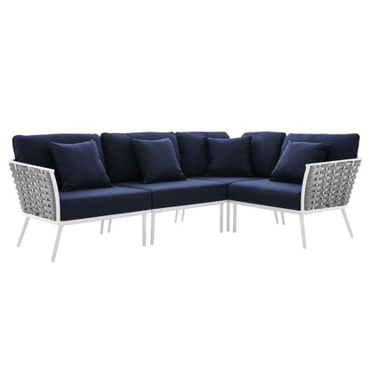 Modway Furniture Stance Outdoor Patio Aluminum Large Sectional Sofa by Modway - EEI-5753-WHI-GRY