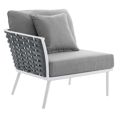 Modway Furniture Stance 8 Piece Outdoor Patio Aluminum Sectional Sofa Set by Modway - EEI-5757-WHI-GRY