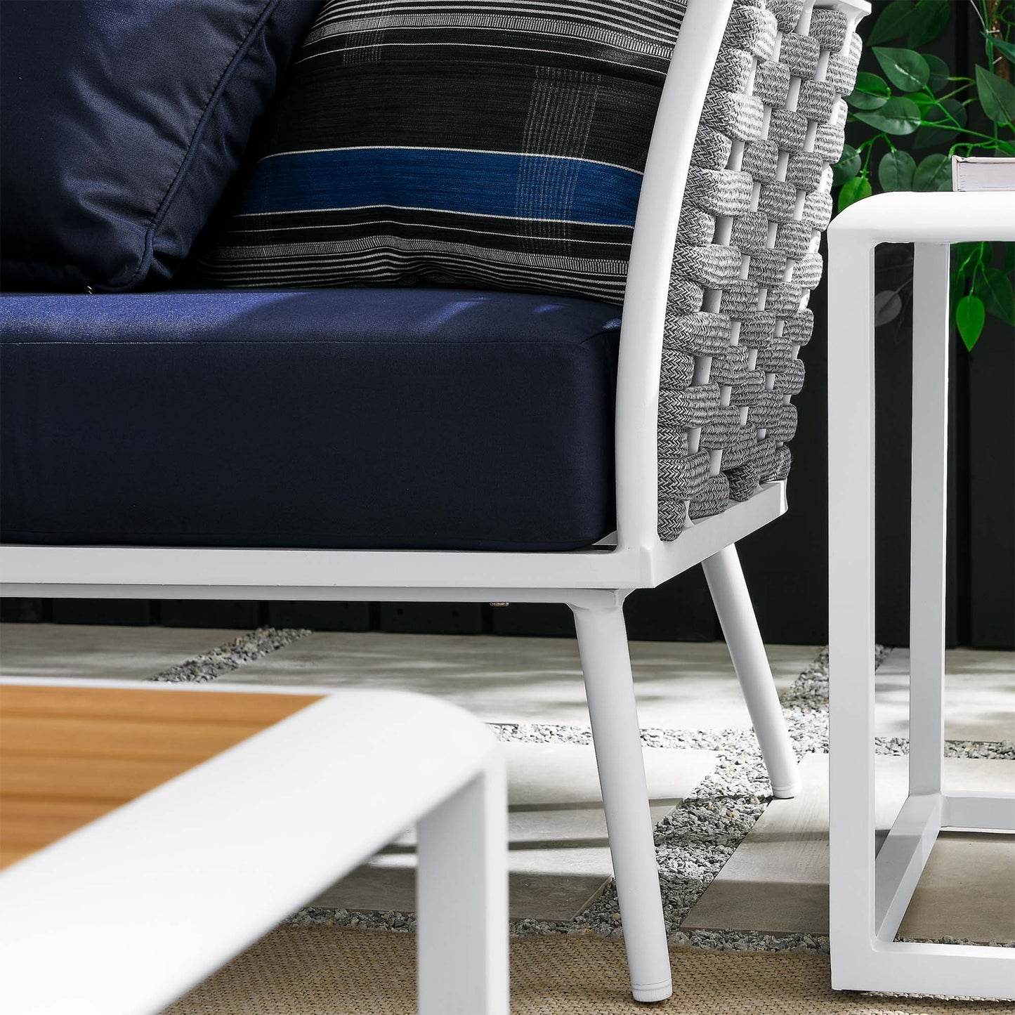 Modway Furniture Stance 8 Piece Outdoor Patio Aluminum Sectional Sofa Set by Modway - EEI-5757-WHI-GRY