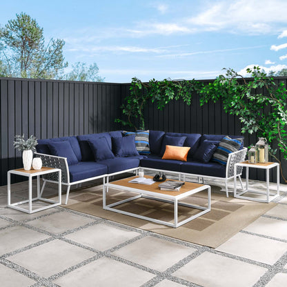 Modway Furniture Stance 8 Piece Outdoor Patio Aluminum Sectional Sofa Set by Modway - EEI-5757-WHI-GRY