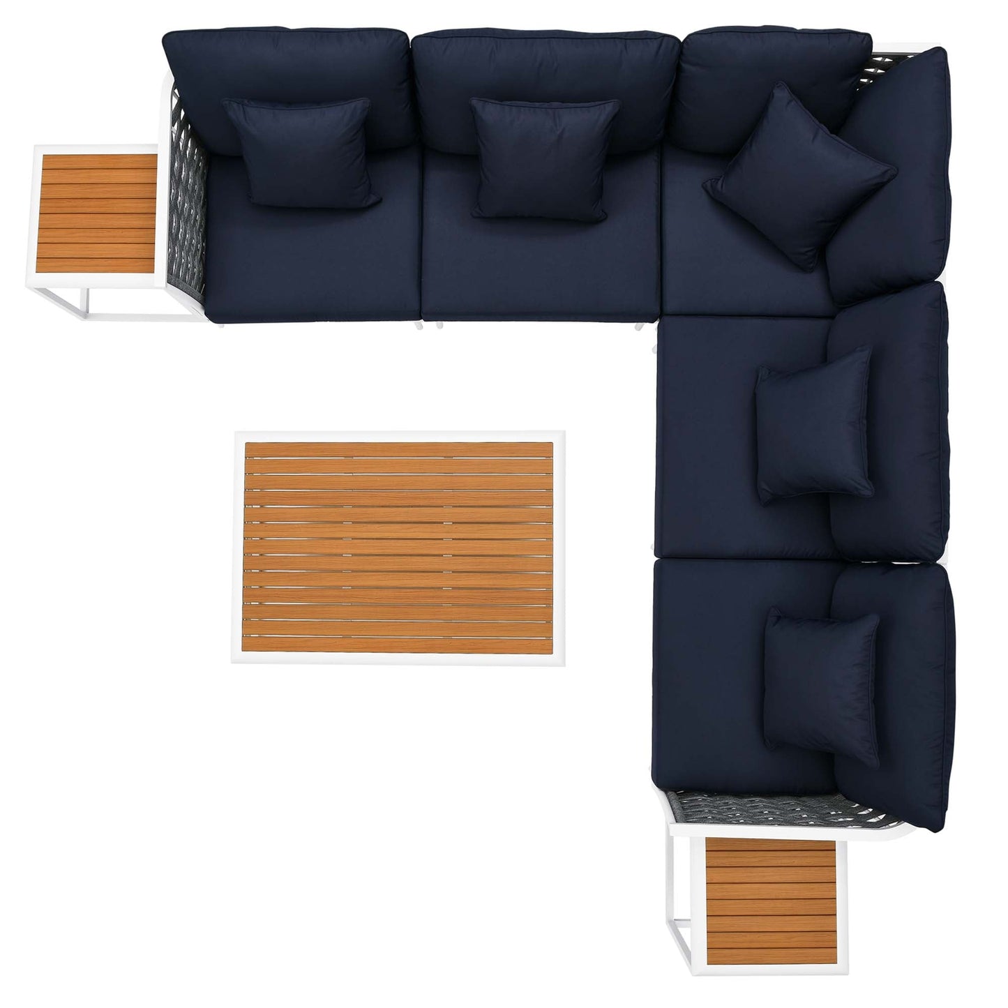 Modway Furniture Stance 8 Piece Outdoor Patio Aluminum Sectional Sofa Set by Modway - EEI-5757-WHI-GRY