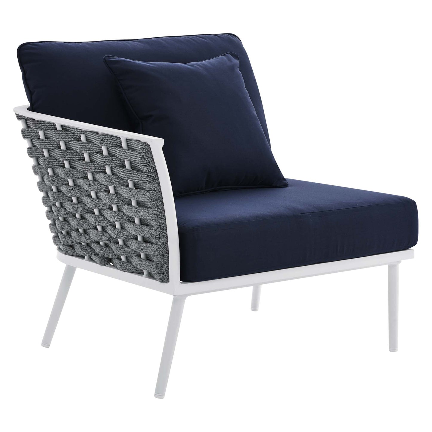 Modway Furniture Stance 8 Piece Outdoor Patio Aluminum Sectional Sofa Set by Modway - EEI-5757-WHI-GRY