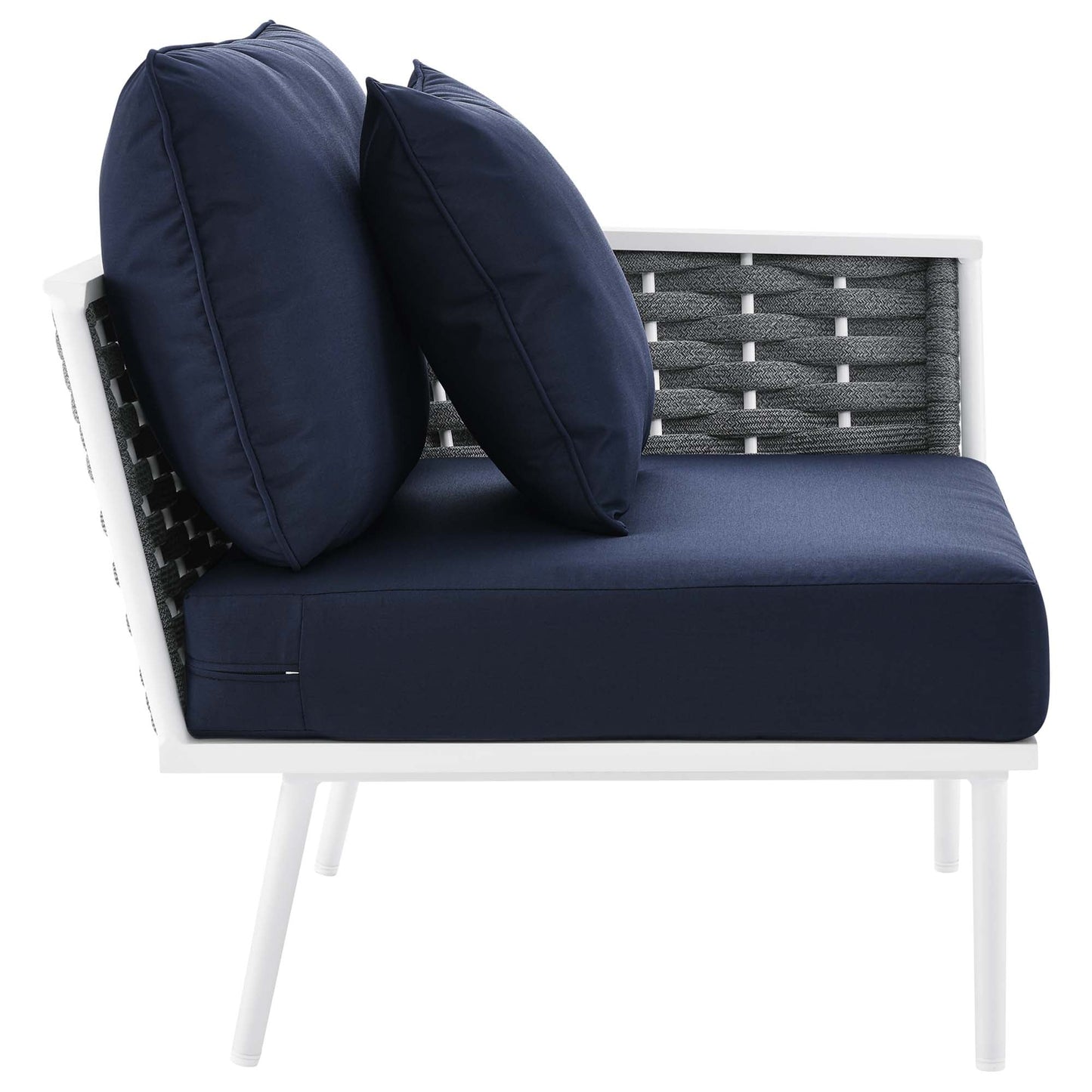 Modway Furniture Stance 8 Piece Outdoor Patio Aluminum Sectional Sofa Set by Modway - EEI-5757-WHI-GRY