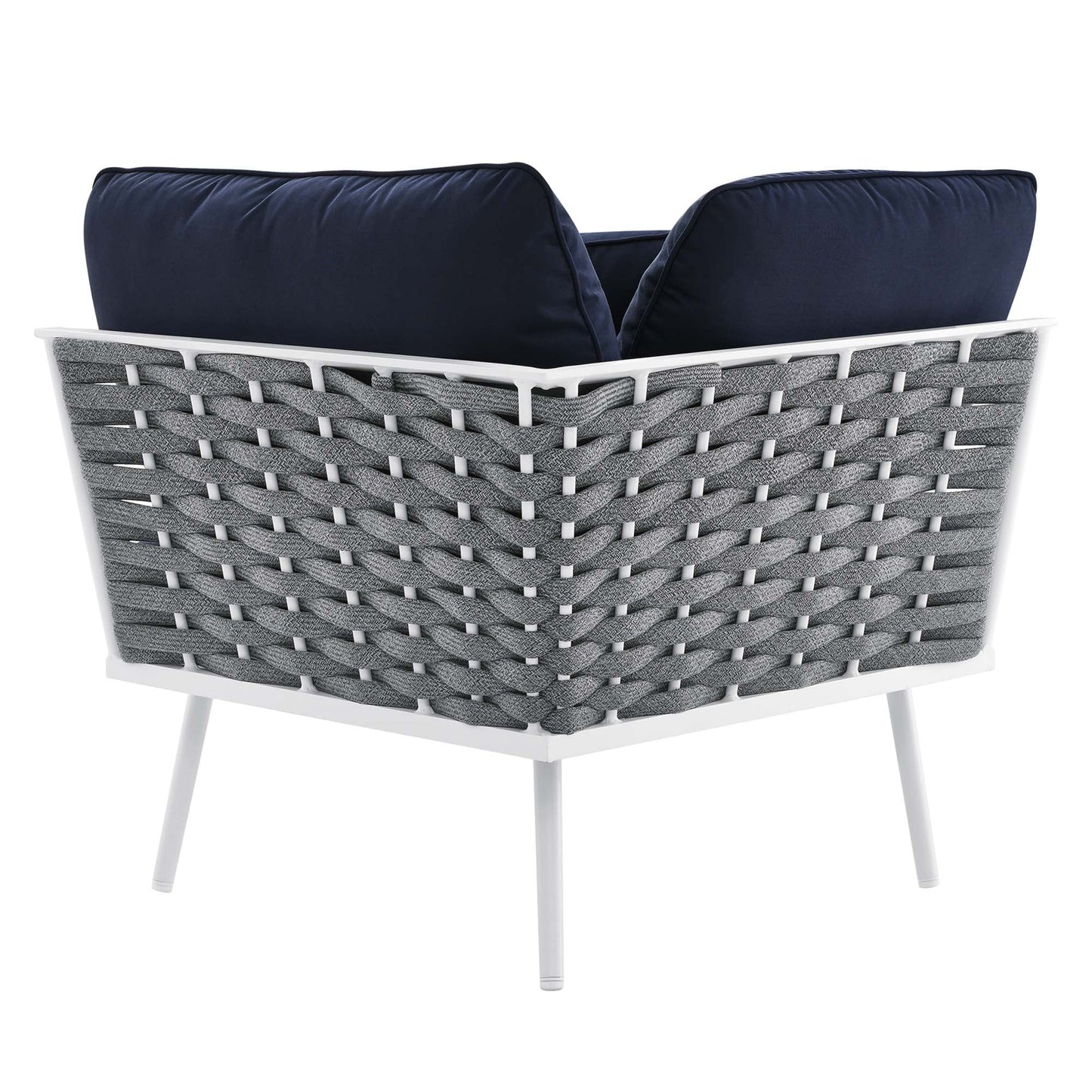 Modway Furniture Stance 8 Piece Outdoor Patio Aluminum Sectional Sofa Set by Modway - EEI-5757-WHI-GRY