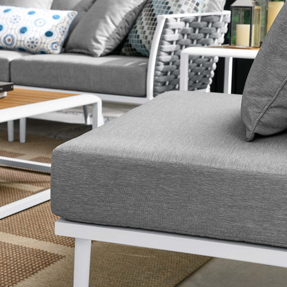 Modway Furniture Stance 9 Piece Aluminum Outdoor Patio Aluminum Sectional Sofa Set by Modway - EEI-5758-WHI-GRY