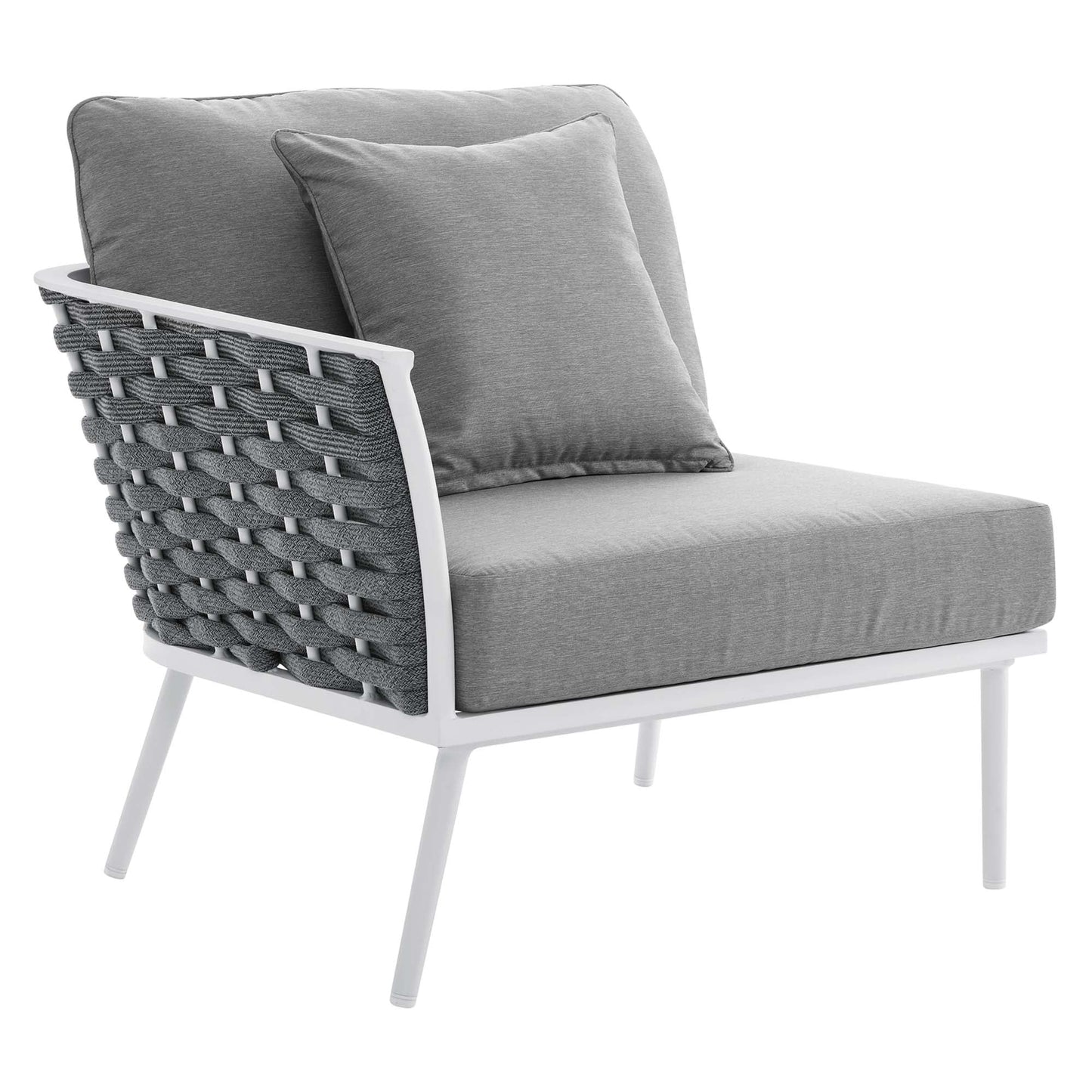 Modway Furniture Stance 9 Piece Aluminum Outdoor Patio Aluminum Sectional Sofa Set by Modway - EEI-5758-WHI-GRY