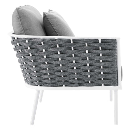 Modway Furniture Stance 9 Piece Aluminum Outdoor Patio Aluminum Sectional Sofa Set by Modway - EEI-5758-WHI-GRY