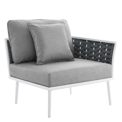 Modway Furniture Stance 9 Piece Aluminum Outdoor Patio Aluminum Sectional Sofa Set by Modway - EEI-5758-WHI-GRY