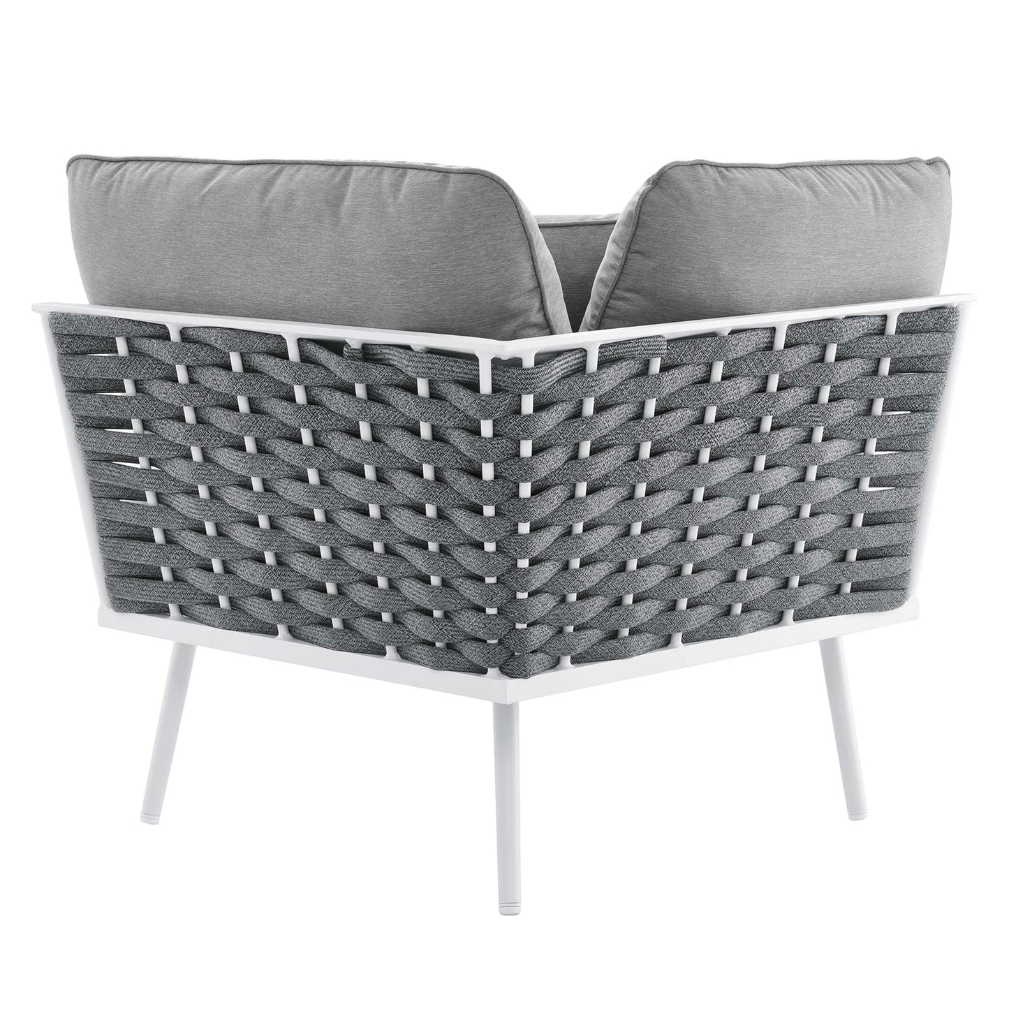 Modway Furniture Stance 9 Piece Aluminum Outdoor Patio Aluminum Sectional Sofa Set by Modway - EEI-5758-WHI-GRY
