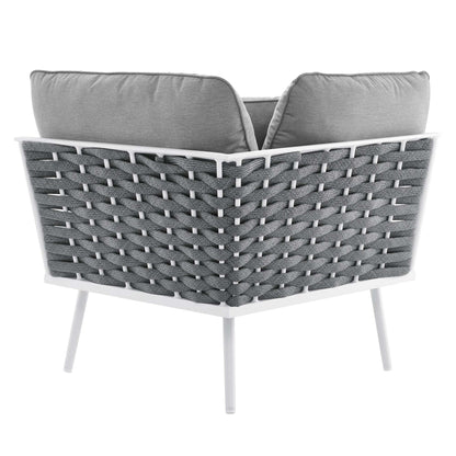 Modway Furniture Stance 9 Piece Aluminum Outdoor Patio Aluminum Sectional Sofa Set by Modway - EEI-5758-WHI-GRY